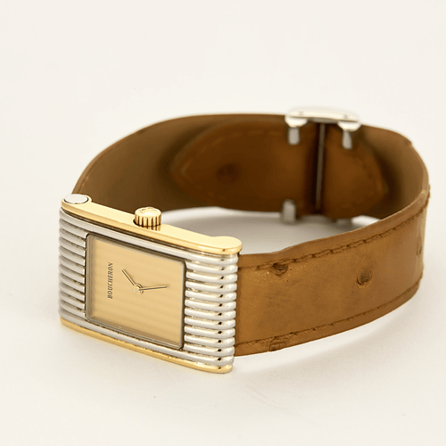 Montre BOUCHERON - Reflet - Montre en acier bi ton à boitier rectangulaire à mouvement quartz 58 Facettes DV8953-8