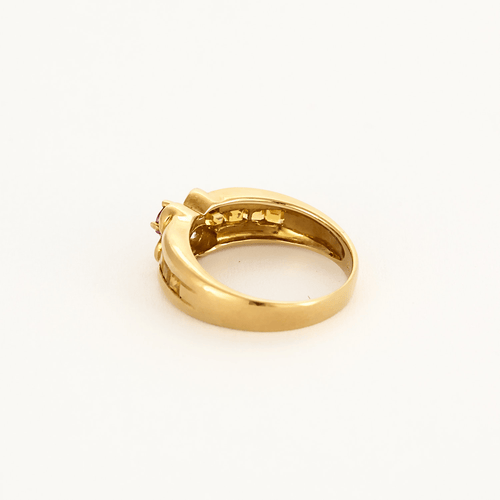 Bague 52 Bague en or jaune à motif de fleurs, saphir rose, jaunes et diamants 58 Facettes DV0542-4-52-1