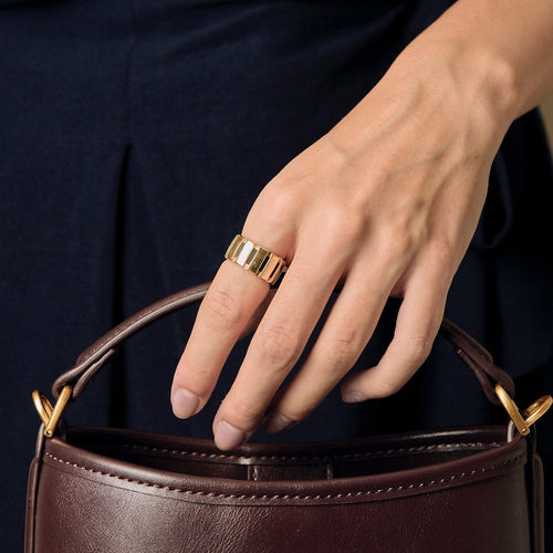 Bague 51 CHAUMET - Class One - Bague en or jaune et caoutchouc 58 Facettes DV18264-3-51-2