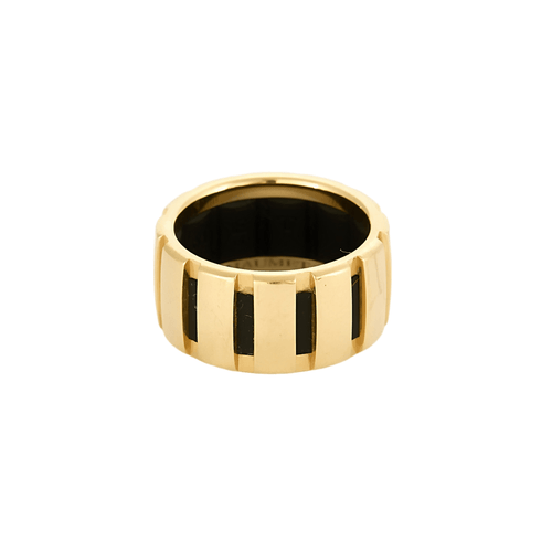 Bague 51 CHAUMET - Class One - Bague en or jaune et caoutchouc 58 Facettes DV18264-3-51-2