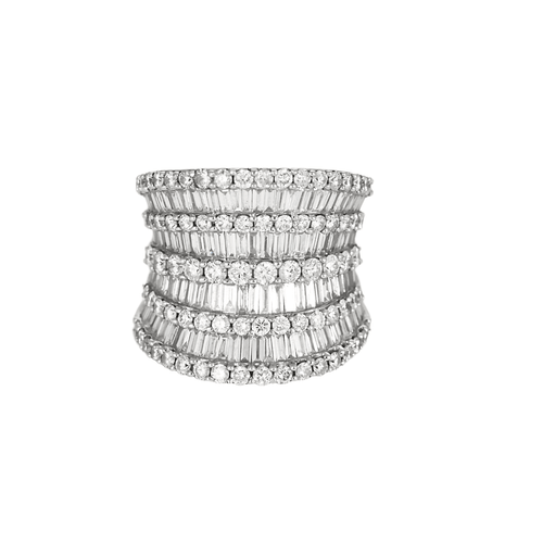 Bague 54 Bague bandeau en or blanc et diamants 58 Facettes DV17912-1-54-3