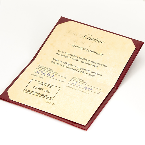 CARTIER - Amulette - Bague en or rose, onyx et diamants