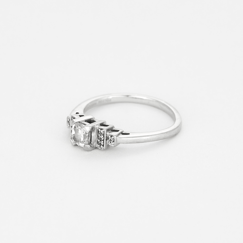 Bague 53 Mauboussin -Un Automne 1930 n°5 - Bague Solitaire en or blanc et diamants 58 Facettes DV18465-1-53-2