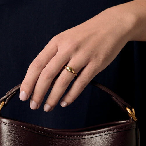 Bague 50 Rare Bague fede en or jaune 58 Facettes DV0014-15