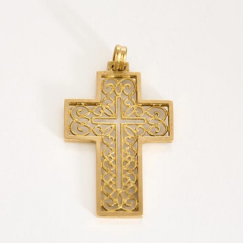 Pendentif Pendentif "Croix" en or jaune 58 Facettes DV11262-14