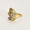 Bague 53 Bague cocktail en or jaune et or gris, améthystes et péridots, diamants 58 Facettes DV11262-12