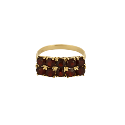 Bague 53 Bague double rang grenats almandins 58 Facettes DV11262-13
