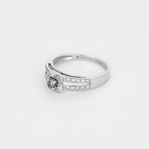 Bague 56 MAUBOUSSIN - Chance of Love n°1 - Bague en or blanc, diamants et saphirs 58 Facettes DV18660-1-56-3