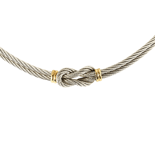 Collier FRED - Force 10 - Collier acier et or 58 Facettes DV19065-4