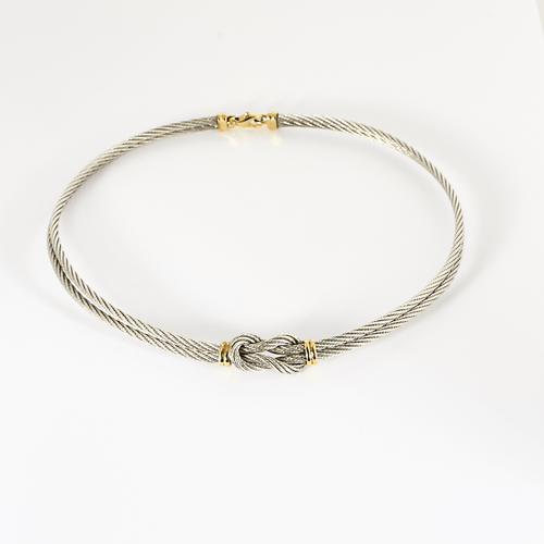 Collier FRED - Force 10 - Collier acier et or 58 Facettes DV19065-4