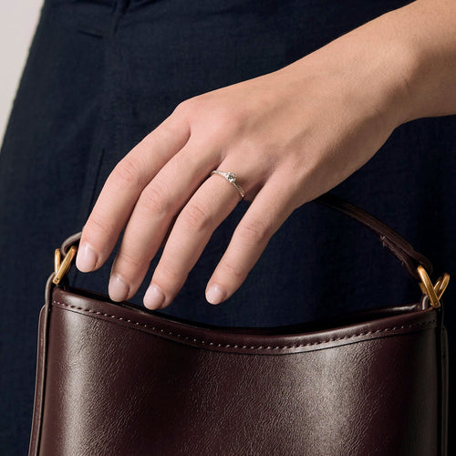 Bague 50 Bague solitaire en or gris et diamants 58 Facettes DV18995-1