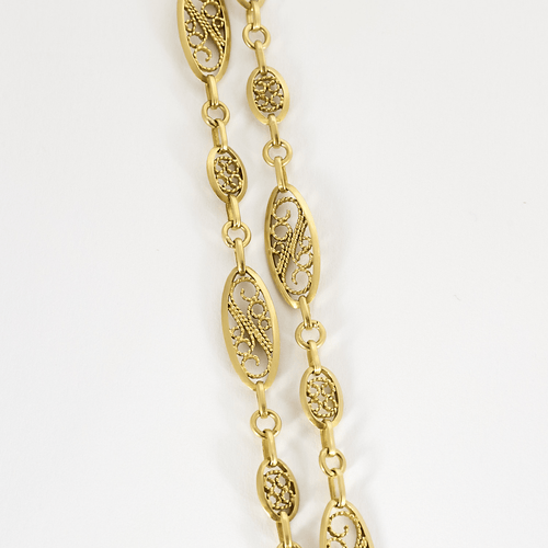 Collier Chaîne giletière en or jaune 58 Facettes DV19065-7