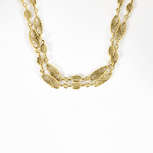 Collier Chaîne giletière en or jaune 58 Facettes DV19065-7