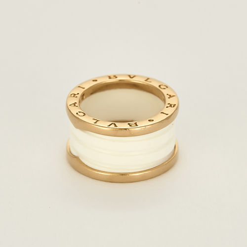 Bague 51 BULGARI - B Zéro - Bague en or rose et céramique blanche 58 Facettes DV18814-1