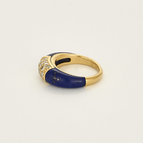 Bague 50 Van Cleef & Arpels - Collection Philippine - Bague en or jaune, diamants et lapis lazuli 58 Facettes DV14188-3