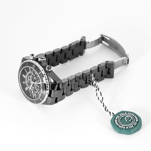 Montre CHANEL - Montre J12 Chronographe en céramique noire 58 Facettes DV0604-2