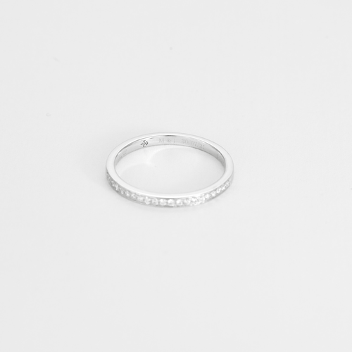 Bague 50 Demie Alliance en or gris et diamants 58 Facettes DDV18995-2