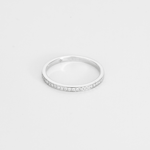 Bague 50 Demie Alliance en or gris et diamants 58 Facettes DDV18995-2