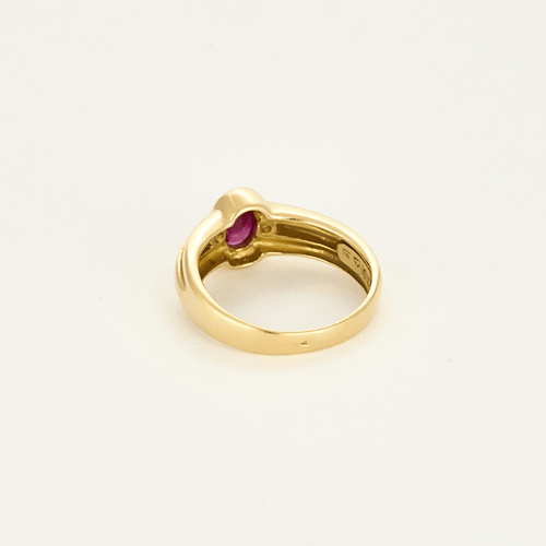 Bague 53 Bague jonc en or jaune et rubis 58 Facettes DV5673-9-53-2