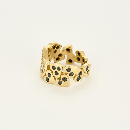 Bague 57 Bague "Coeur" en or jaune et diamants 58 Facettes DV19349-2-57-3