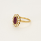 Bague marguerite en or jaune , rubis et diamants