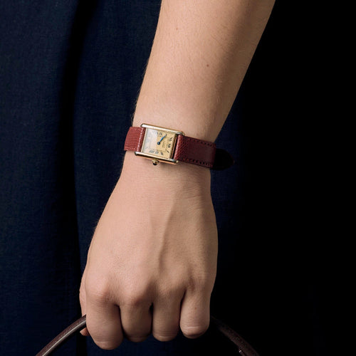 Montre Must de Cartier - Tank - Bracelet montre en vermeil à boitier rectangulaire à mouvement quartz 58 Facettes DV19116-1