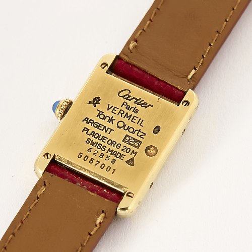 Montre Must de Cartier - Tank - Bracelet montre en vermeil à boitier rectangulaire à mouvement quartz 58 Facettes DV19116-1