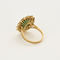 Importante Bague marguerite en or jaune émeraude et diamants