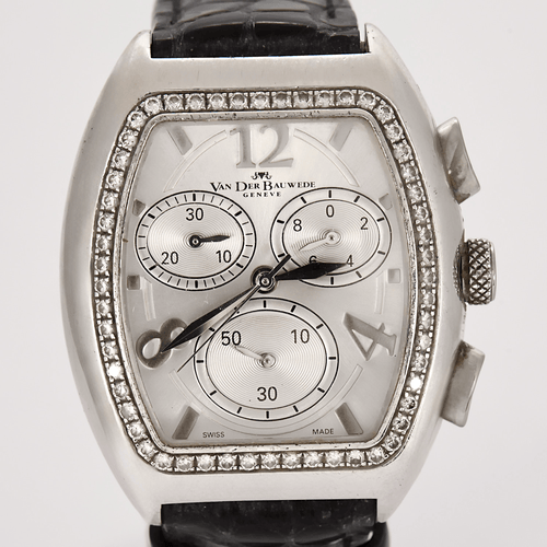VAN DER BAUWEDE - Magnum XS Chrono calibre 65 - Montre en acier et diamants à mouvement quartz
