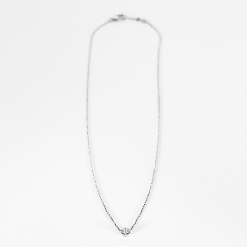 Collier Collier en or gris et diamant solitaire 0.20 carat 58 Facettes DV19360-1