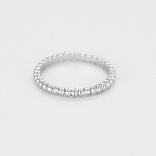 Bague 52 VAN CLEEF & ARPELS - Perlé - Fine alliance en or gris 58 Facettes DV19650-2