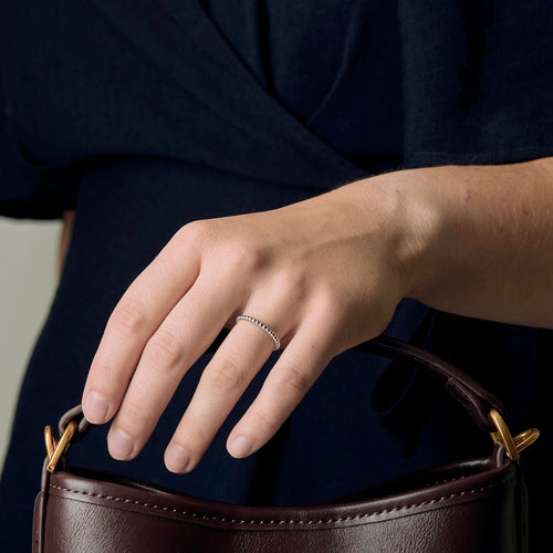 Bague 52 VAN CLEEF & ARPELS - Perlé - Fine alliance en or gris 58 Facettes DV19650-2