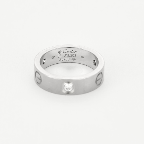 CARTIER- Love - Bague en or blanc et diamants