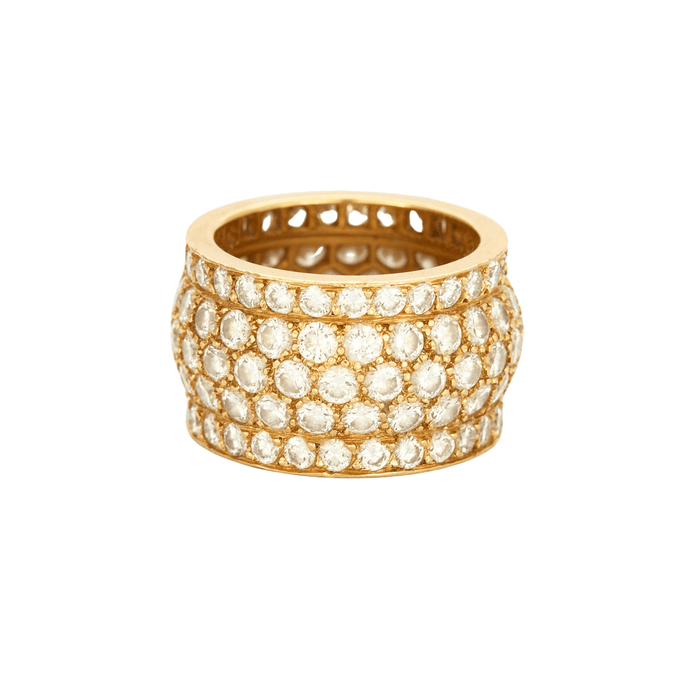 CARTIER - Yellow gold band ring paved with diamonds