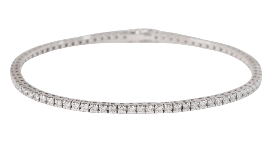 Bracelet Bracelet rivière en or blanc et diamants 58 Facettes 32430