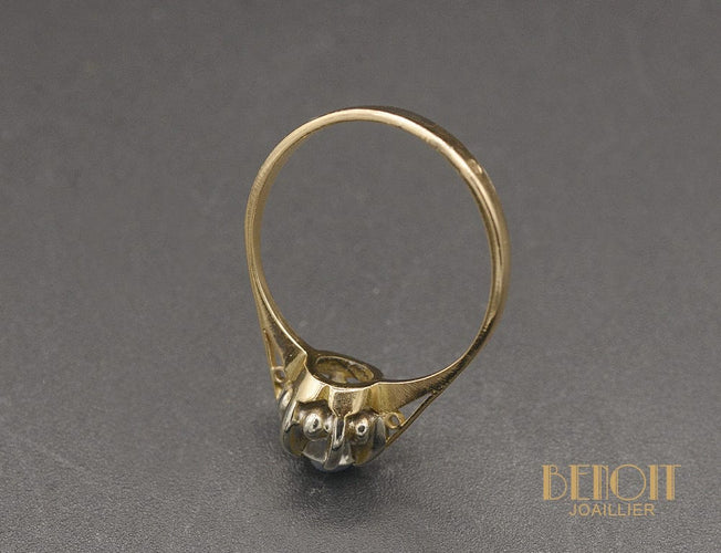 Bague 56 Bague solitaire en or rose et diamant taille ancienne 0,40 ct 58 Facettes A10472