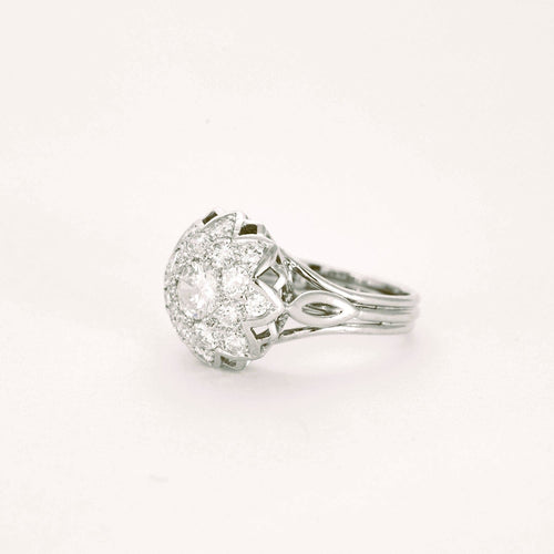 Bague 55 Bague Marguerite Diamants Platine 58 Facettes A11001