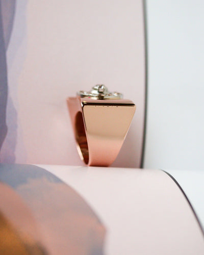 Inel 53 Inel tank din aur roșu 750 și diamante 58 Facettes A11869