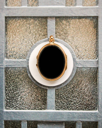 Anhänger Anhänger zum Öffnen aus 750er Roségold und Onyx 58 Facettes A11902