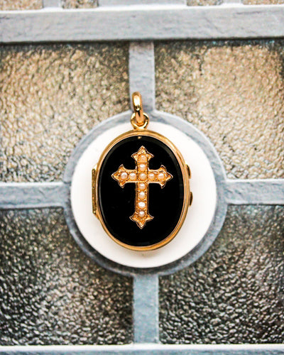 Anhänger Anhänger zum Öffnen aus 750er Roségold und Onyx 58 Facettes A11902