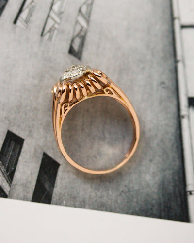 Ring 62 1950s ring in rose gold and diamonds 58 Facettes A11956
