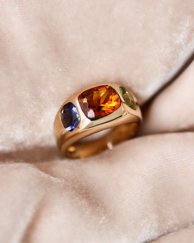 Ring 57 Chanel Barock - Ring i gult guld med citrin, ametist och peridot 58 Facettes A11959