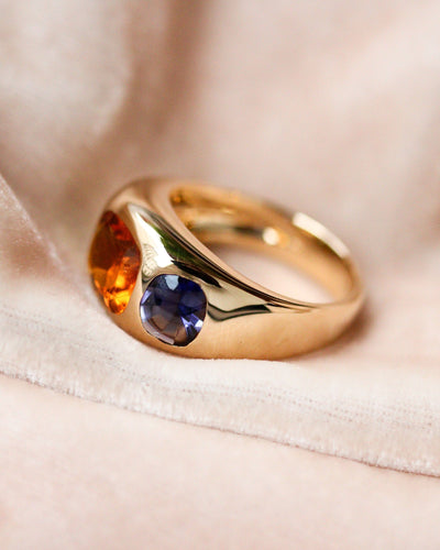 Ring 57 Chanel Barock - Ring i gult guld med citrin, ametist och peridot 58 Facettes A11959