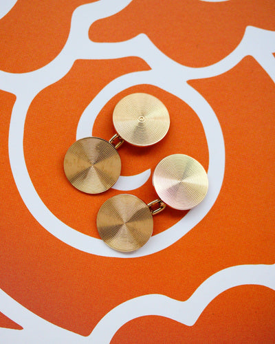 Manžetové knoflíky Cartier - Manžetové knoflíky kotoučů ze žlutého zlata 750 58 Facettes A11961