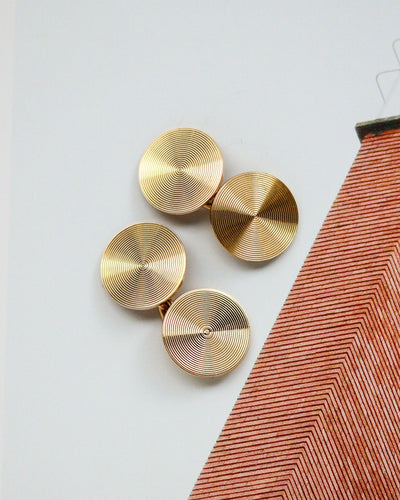 Manžetové knoflíky Cartier - Manžetové knoflíky kotoučů ze žlutého zlata 750 58 Facettes A11961