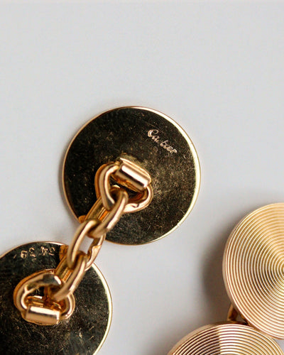 Manžetové knoflíky Cartier - Manžetové knoflíky kotoučů ze žlutého zlata 750 58 Facettes A11961