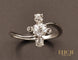 Bague 56 Bague trio diamants en or blanc 750 58 Facettes A9708