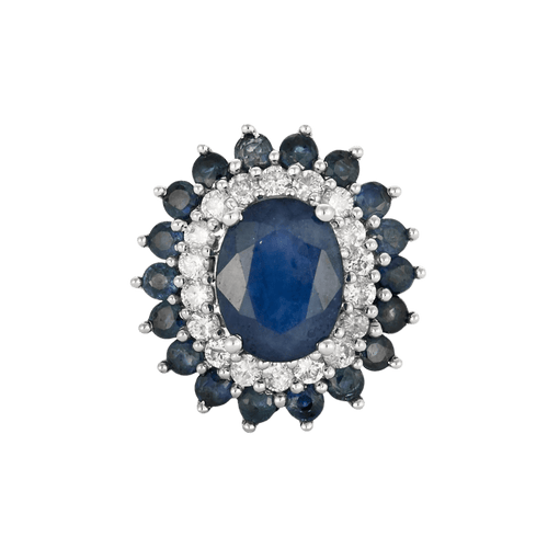 Bague 55 Bague en or gris, saphir et diamants 58 Facettes DV6272-1