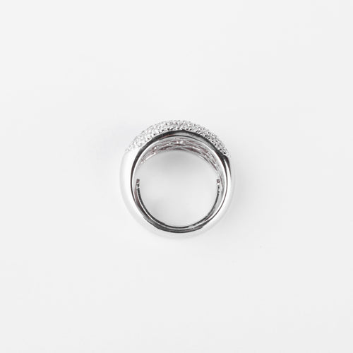 Bague 49 Bague jonc pavée de diamants en or gris 18k 58 Facettes 1