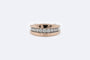 Bague 14 / Oro Rosa Bague en or rose et or blanc 18 carats avec diamants 0,50 ct 58 Facettes ANL183